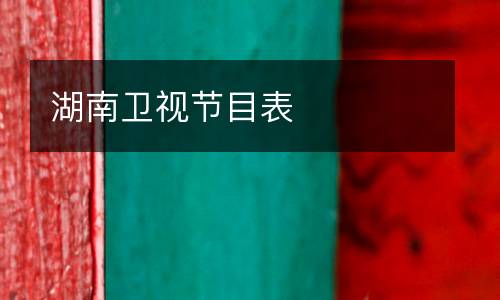 湖南衛(wèi)視節(jié)目表